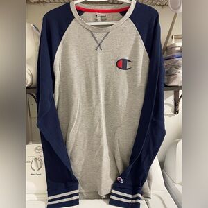Champion Gray and Red Waffle Knit Shirt